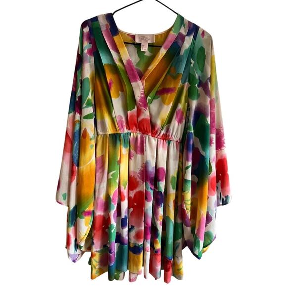 H&M Garden Collection Floral Dress Butterfly Kimono Sleeves Size 2 XS Boho - Picture 5 of 7